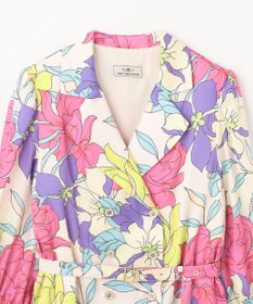 GRACE CONTINENTAL フラワープリントテーラーワンピース