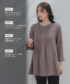 Tiaclasse 【洗える】ピンタックチュニックブラウス
