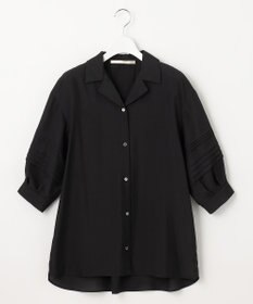 自由区 L 【洗える】ピンタックスリーブ ブラウス