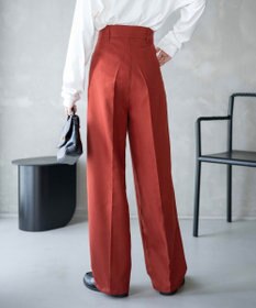 WEGO 【手洗い可】ハイウエストセンタープレスワイドパンツ