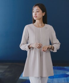 Tiaclasse 【洗える】ピンタックチュニックブラウス