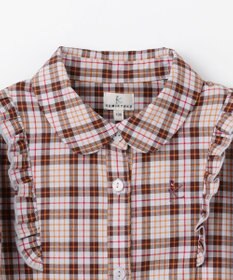 組曲 KIDS 【110-140㎝】リセチェックシャツ ワンピース