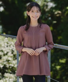 Tiaclasse 【洗える】ピンタックチュニックブラウス