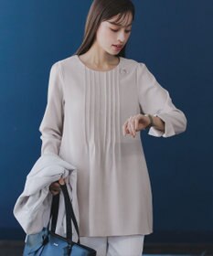 Tiaclasse 【洗える】ピンタックチュニックブラウス