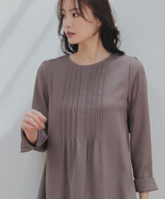 Tiaclasse 【洗える】ピンタックチュニックブラウス