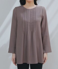 Tiaclasse 【洗える】ピンタックチュニックブラウス