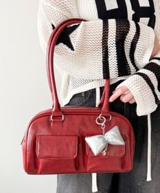 WEGO チャーム付きボストンバッグ