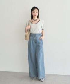 earth music&ecology マルチウェイ配色リボンカットプルオーバー