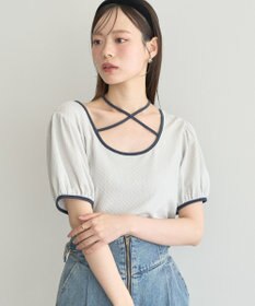 earth music&ecology マルチウェイ配色リボンカットプルオーバー