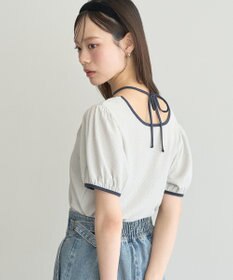 earth music&ecology マルチウェイ配色リボンカットプルオーバー