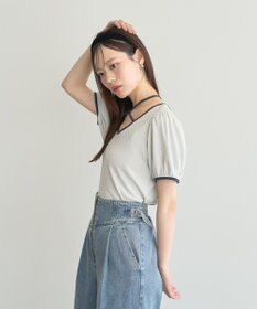 earth music&ecology マルチウェイ配色リボンカットプルオーバー