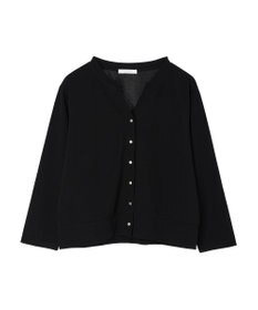 Green Parks カットジョーゼットドットボタンカーディガン