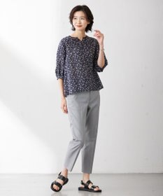 J.PRESS LADIES L 【洗える】 スパンローンフラワー ボリュームスリーブ ブラウス