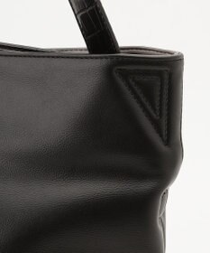 自由区 型押しクロコハンドルトート バック