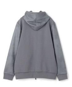 JOSEPH HOMME 新素材【ストレッチ/光沢感】レザーライクジャージーコンビ　フーディー