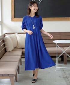 Tiaclasse L 【新色追加】ワッフルVネックワンピース