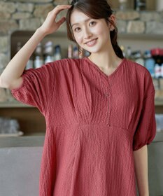 Tiaclasse L 【新色追加】ワッフルVネックワンピース