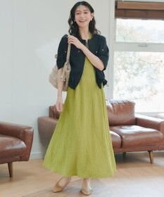 Tiaclasse L 【新色追加】ワッフルVネックワンピース