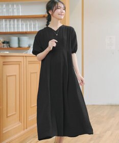 Tiaclasse L 【新色追加】ワッフルVネックワンピース