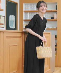 Tiaclasse L 【新色追加】ワッフルVネックワンピース