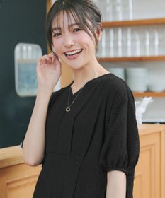 Tiaclasse L 【新色追加】ワッフルVネックワンピース