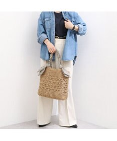 UNBILLION カシュカシュ cachecache / 下がりリボン柄編みトート カゴバッグ