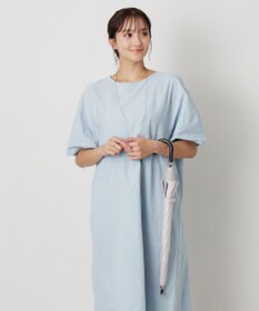 MOONBAT 【遮光率100％/遮熱/UV】LANVIN en Bleu (ランバン オン ブルー)晴雨兼用日傘 ピコレース シルバーラメ刺繍 長傘