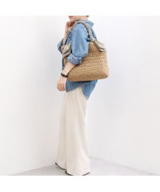 UNBILLION カシュカシュ cachecache / 下がりリボン柄編みトート カゴバッグ