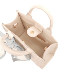 Maison de FLEUR スカーフ付きリボンキルティング2Wayスクエアトート