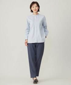 J.PRESS LADIES S 【洗える】BEZコットンナイロン ストライプ ピンタック ブラウス