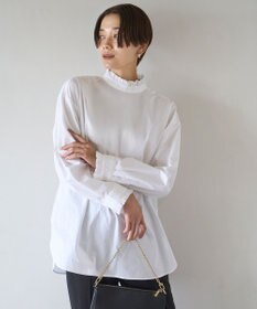 UNFILO イージーケア フリルネック シャツ