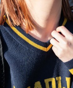 WEGO ナンバリングジャガードVネックニット