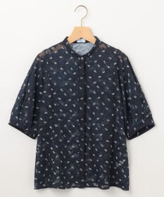 組曲 【WEB限定】フラワーボーダージャカードプリント ブラウス