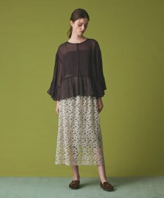 GRACE CONTINENTAL シフォンフリルポンチョ