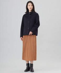 J.PRESS LADIES 【リバーシブル】ウールナイロンリバーチェック スタンドカラー コート