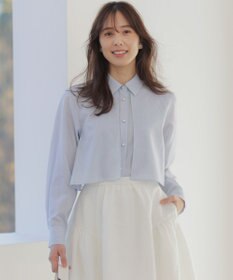 組曲 ニューリヨセルシャーティングマルチWAY ブラウス シャンブレーブルーストライプ系1