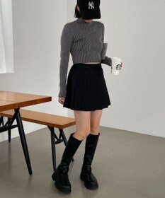 WEGO リブハイネックショートニット