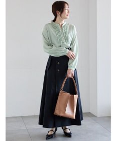 Te chichi フロントフリルキーネックブラウス