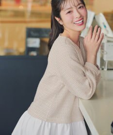 Tiaclasse ツイードコンビフレアチュニック