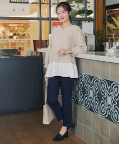 Tiaclasse ツイードコンビフレアチュニック