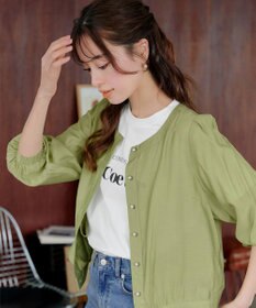 Tiaclasse L 【洗える】パールボタンシアーブルゾン