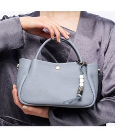 TOPKAPI 【Breath TOPKAPI】【新色追加】シュリンクレザー ショルダー付き ミニ トートバッグ / チャーム付き S