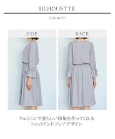 Tiaclasse 【洗える】女性らしさ引き立つリボン袖ギャザーワンピース