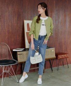 Tiaclasse L 【洗える】パールボタンシアーブルゾン