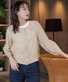 Tiaclasse L 【洗える】パールボタンシアーブルゾン