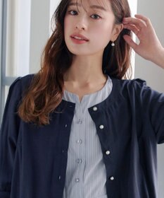 Tiaclasse L 【洗える】パールボタンシアーブルゾン