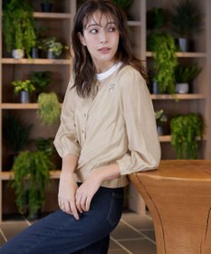 Tiaclasse L 【洗える】パールボタンシアーブルゾン