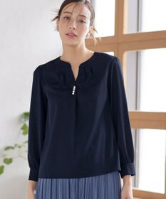 Tiaclasse 【洗える】スキッパー衿ボタンブラウス