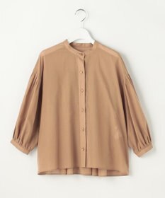 自由区 バンドカラーコットン ブラウス