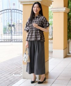 Tiaclasse シャーリングパフスリーブブラウス